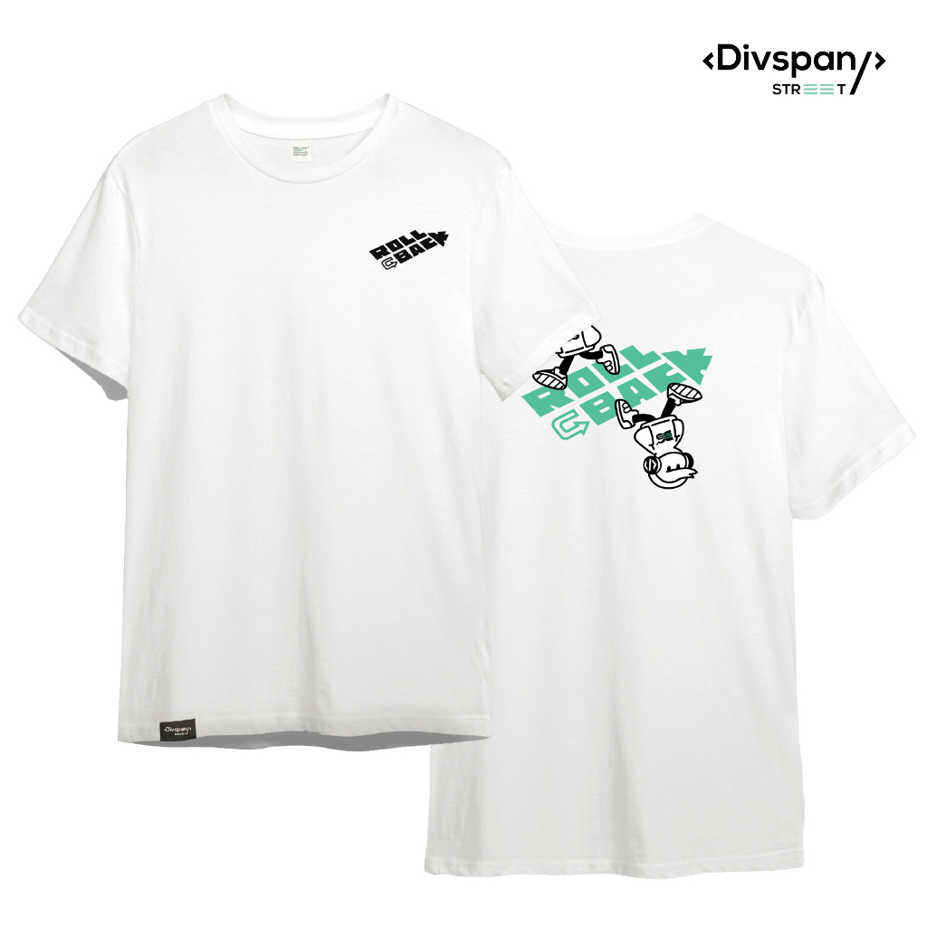 Divspan – เสื้อยืดขาว สตรีทมินิมอล รุ่น Roll Back