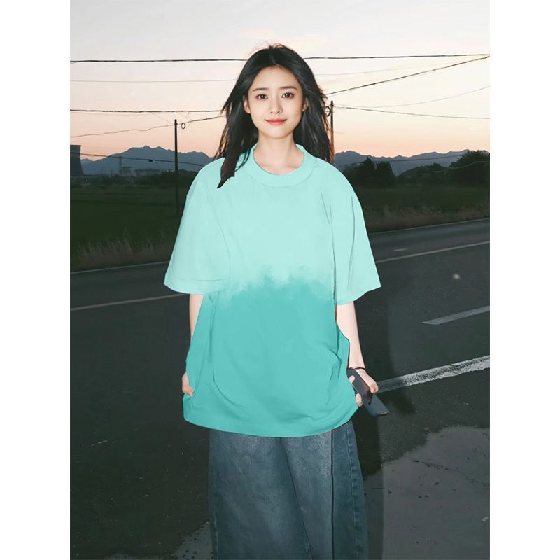 เสื้อยืดมัดย้อมสวยๆผู้หญิงมาใหม่ Oversize เสื้อผ้าสาวอวบไซส์ใหญ่ แฟชั่นเกาหลี เสื้อโอเวอร์ไซส์คนอวบทรงหลวมน่ารักๆ สีรุ้ง ราคา ถูกที่สุด ดีลบีเคเค แกลเลอรีภาพที่ 2