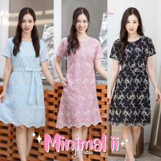 Minimal ii Dress เดรสทรงปล่อยผ้าคอตตอลมิกซ์ปักลายสวยมาก ทรงใ…