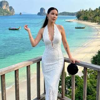 เดรสลูกไม้ขาวกระดุมมุก [420฿] Vintage Dress🥂ช่วงอกคือสวสมาก …