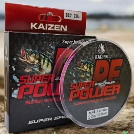 สายPEX4 KAIZEN ของแท้ 1 ม้วน ยาว 100 เมตร เหนียว ทน ลื่น ไม่ฟู่ ความแข็งแรง 25LB 30LB