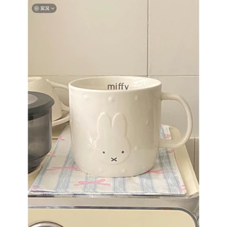 แก้วมัค แก้ว แก้วกาแฟ ins miffy🐰3D 360ml/600ml2 ขนาด สำหรับร้านกาแฟ