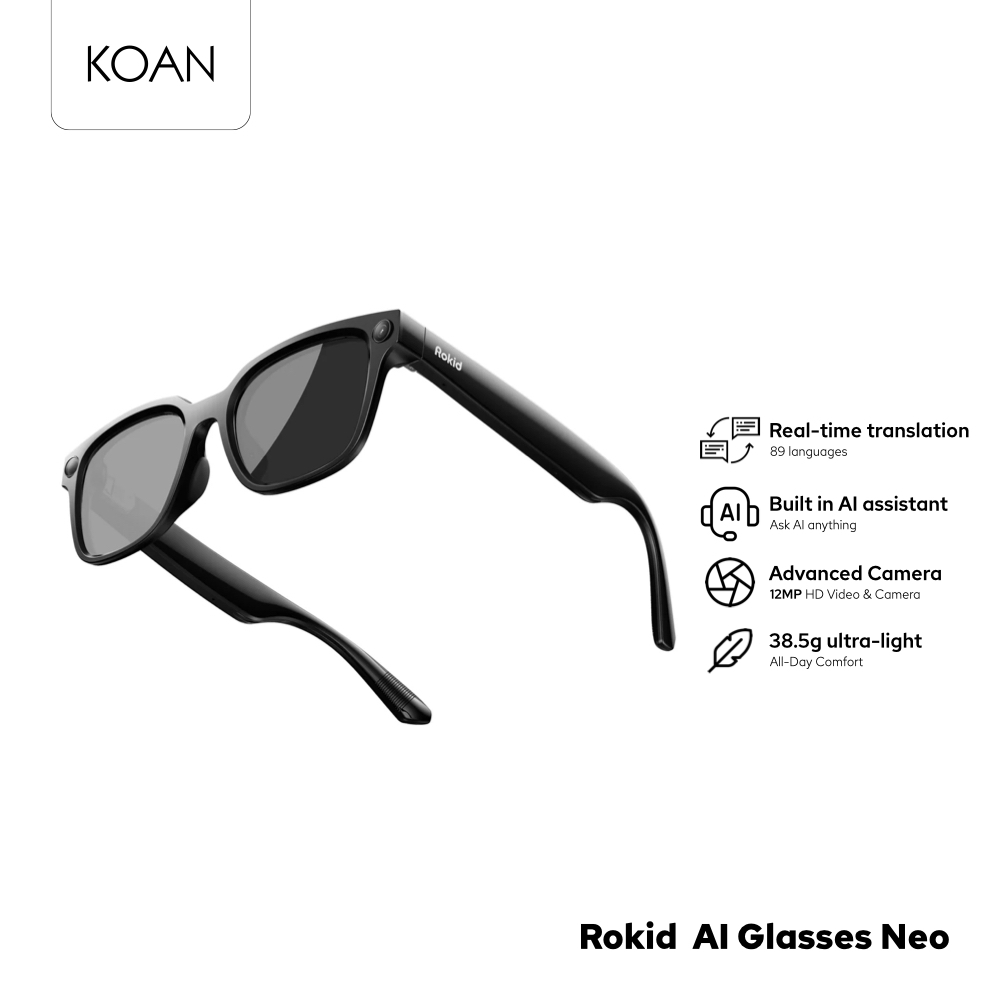 Rokid แว่นตา AI Glasses Neo ผู้ช่วย AI อัจฉริยะ พร้อมฟังก์ชั่นแปลภาษาแบบ Real-time น้ำหนักบา ใส่ได้ทั้งวัน