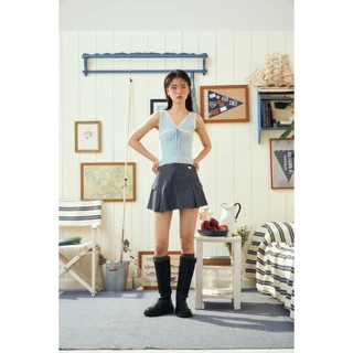 Sardine Sleeveless เสื้อแขนกุดนิตทอ มีดีเทลแต่งลูกไม้