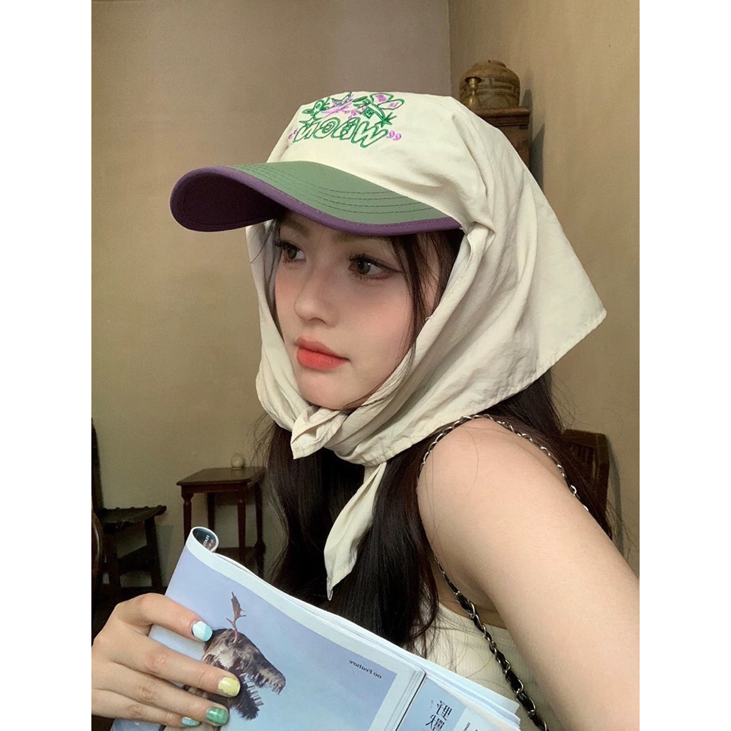 หมวกผ้าโพกหัวแบบปรับ การป้องกันแสงแดด ระบายอากาศได้ หมวกกันแด หรับทริป แคมป์ปิ้งกลางแจ้ง เหมาะแก่การถ่ายรูป