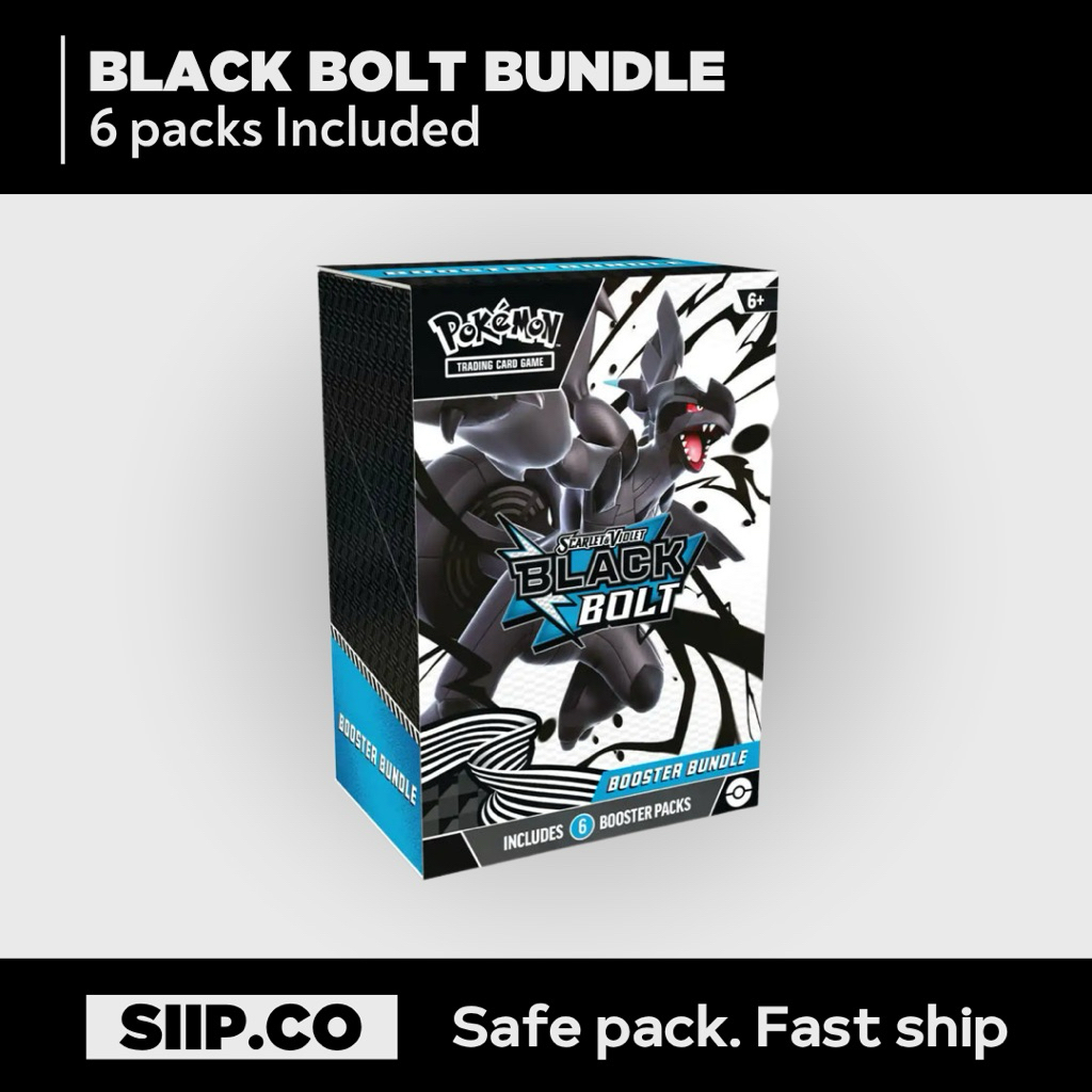 Pokemon Black Bolt Booster Bundle (6 Packs) | Authentic