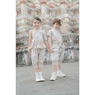 Brooklyn & Brighton - Thai Outfits Family ลายกนก ชุดไทยเด็กชาย เด็กหญิง และผู้ใหญ่ (ชุดครอบครัว พ่อแม่ลูก)