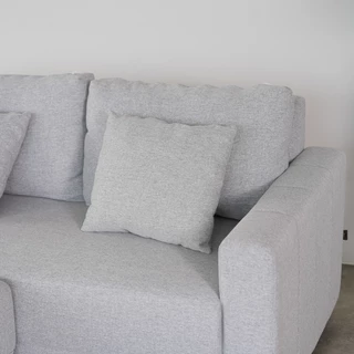 DECOS โซฟาผ้า 2 ที่นั่ง พร้อมสตูล รุ่น COLIN สีเทาอ่อน |ZWF|