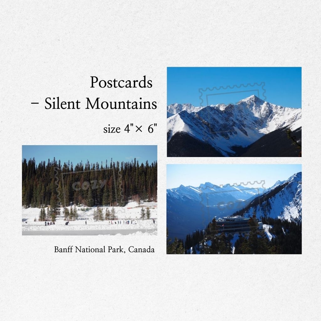 พร้อมส่ง - Postcard โปสการ์ดตกแต่งห้อง ภูเขาหิมะ, "Silent Mountains collection" - COZY.corner