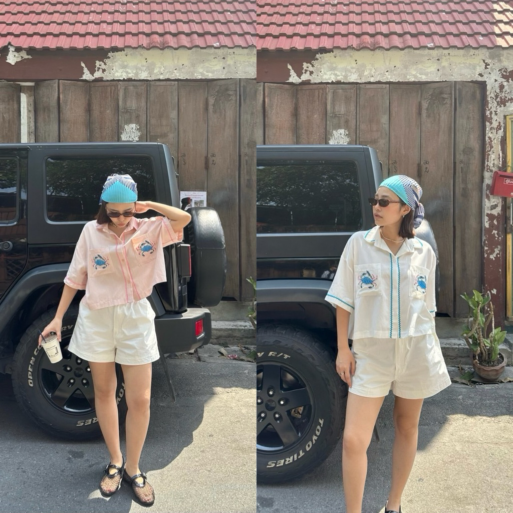 Basicbasket.bkk - Crab crop shirt