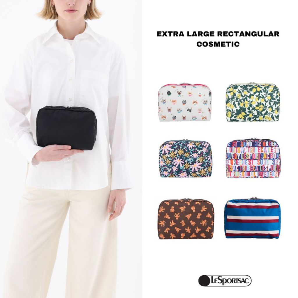 Lesportsac Extra Large Rectangular Cosmetic Bag กระเป๋าเครื่องสำอาง Style 7121