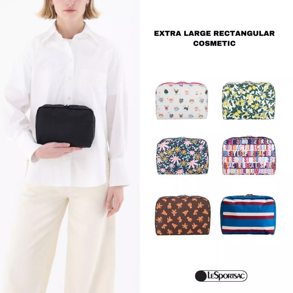 Lesportsac Extra Large Rectangular Cosmetic Bag กระเป๋าเครื่องสำอาง Style 7121