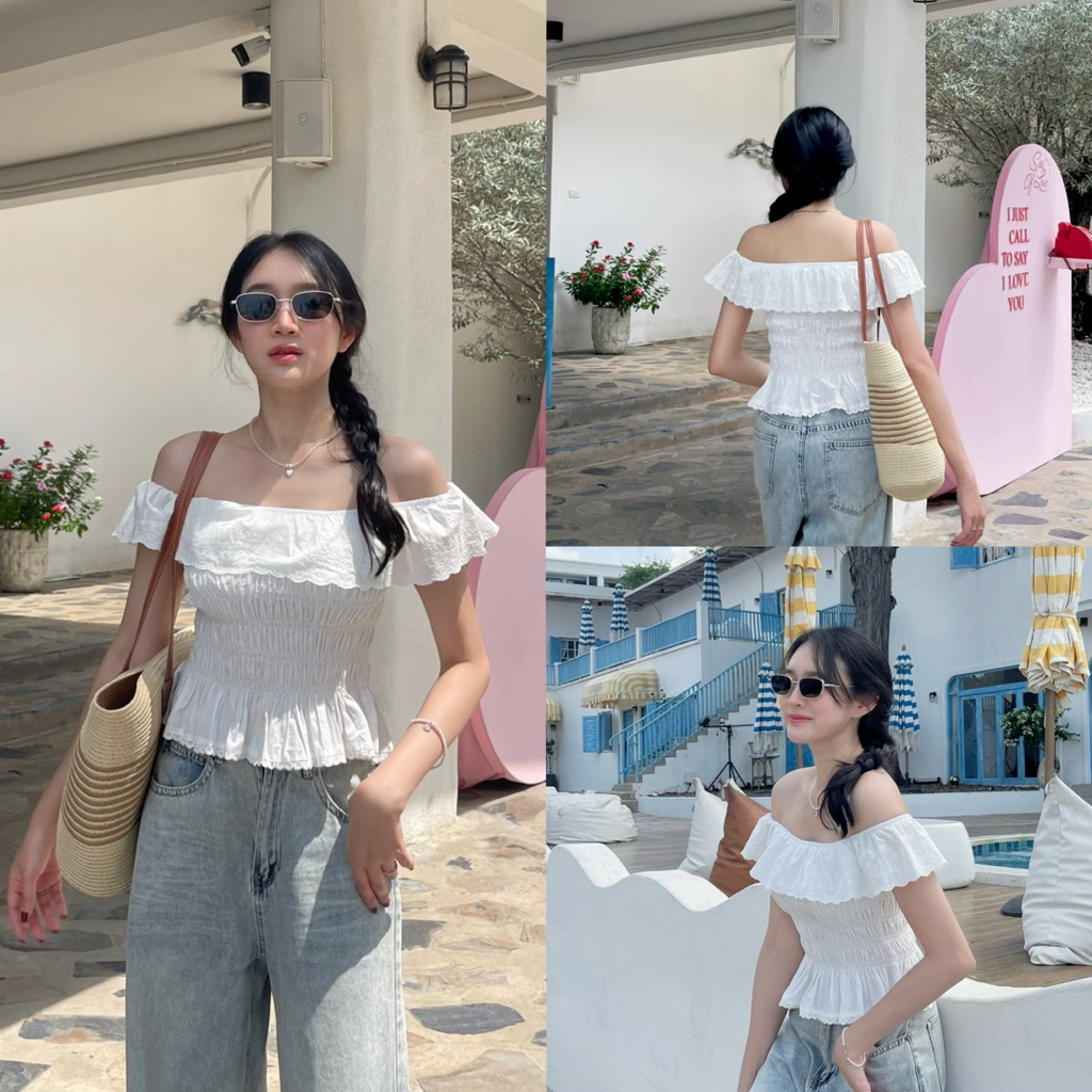 ONNIE.16 - Wendy top เสื้อลูกไม้ปาดไหล่