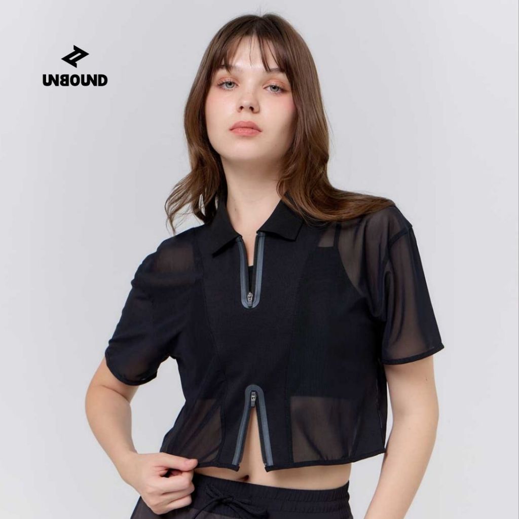 UNBOUND CODE MESH CROP POLO เสื้อครอปโปโลตาข่าย (เฉพาะเสื้อ)