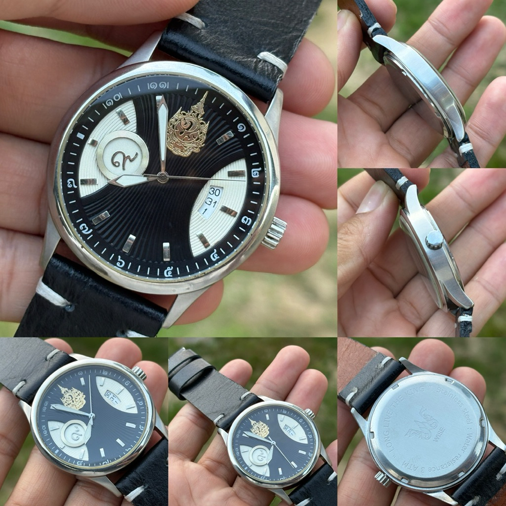 นาฬิกาวินเทจ Wise ภปร ร.9 หน้าดำยอดนิยม มือสองสภาพสวย ระบบควอตซ์ ขึ้นข้อหล่อมาก ขนาดตัวเรือน 40มิล.ไ