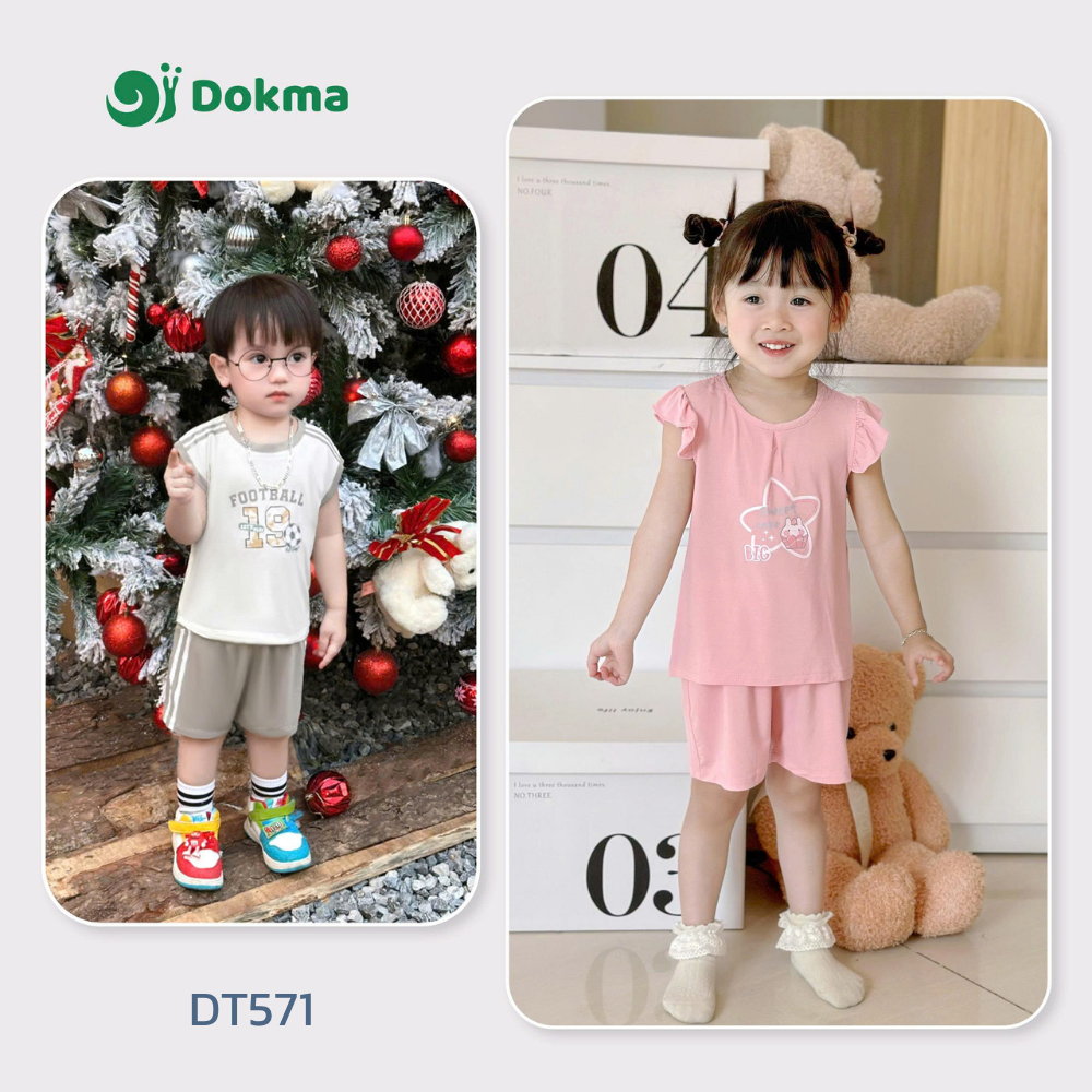 Dokma (8-14.2kg) ชุดเสื้อแขนกุด ชุดเสื้อกล้ามเด็ก ผ้าใยไผ่ Baby Tank Top Clothes DT571 ( 9-12M, 12-18M, 18-24M, 24-36M)