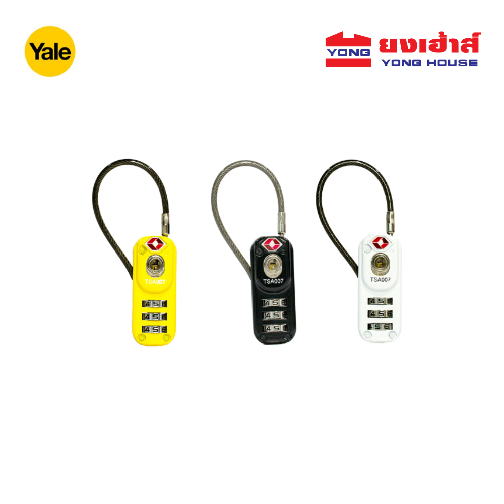YALE ตัวล็อคสำหรับการเดินทางห่วงเคเบิล 20 มม. รุ่น YTP7/20/350/1BLK สีดำ YTP7/20/350/1W สีขาว YTP7/20/350/1Y สีเหลือง