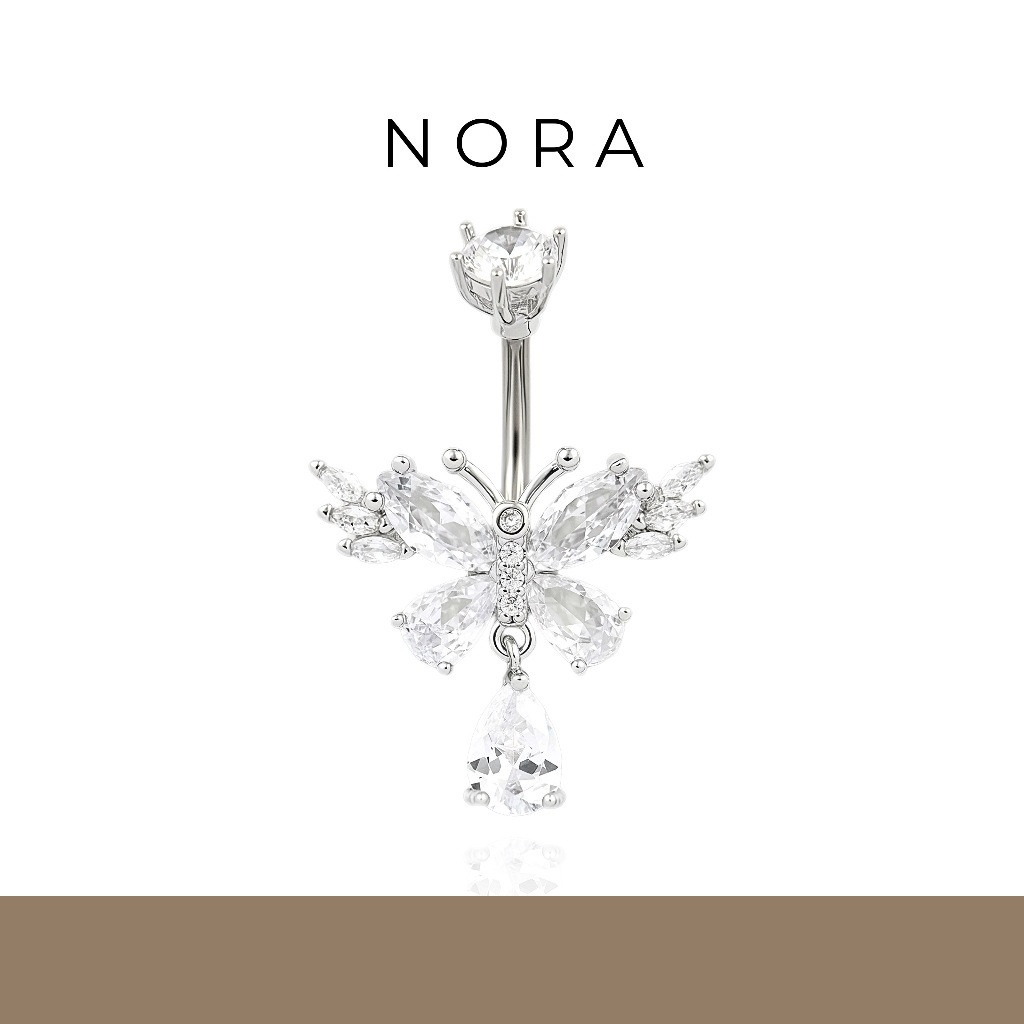 Jewelry ปุ่มท้องแหวน แหวนสะดือ สเตนเลส ผีเสื้อ ใกล้ชิด เจาะสะดือ เครื่องประดับหน้าท้อง NR260723