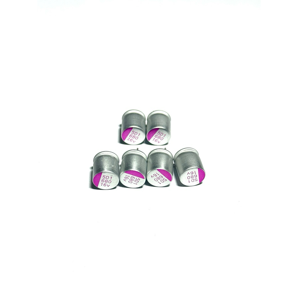 Capacitor 5D1 16v680uf 10*12mm จำนวน 10 ชิ้น