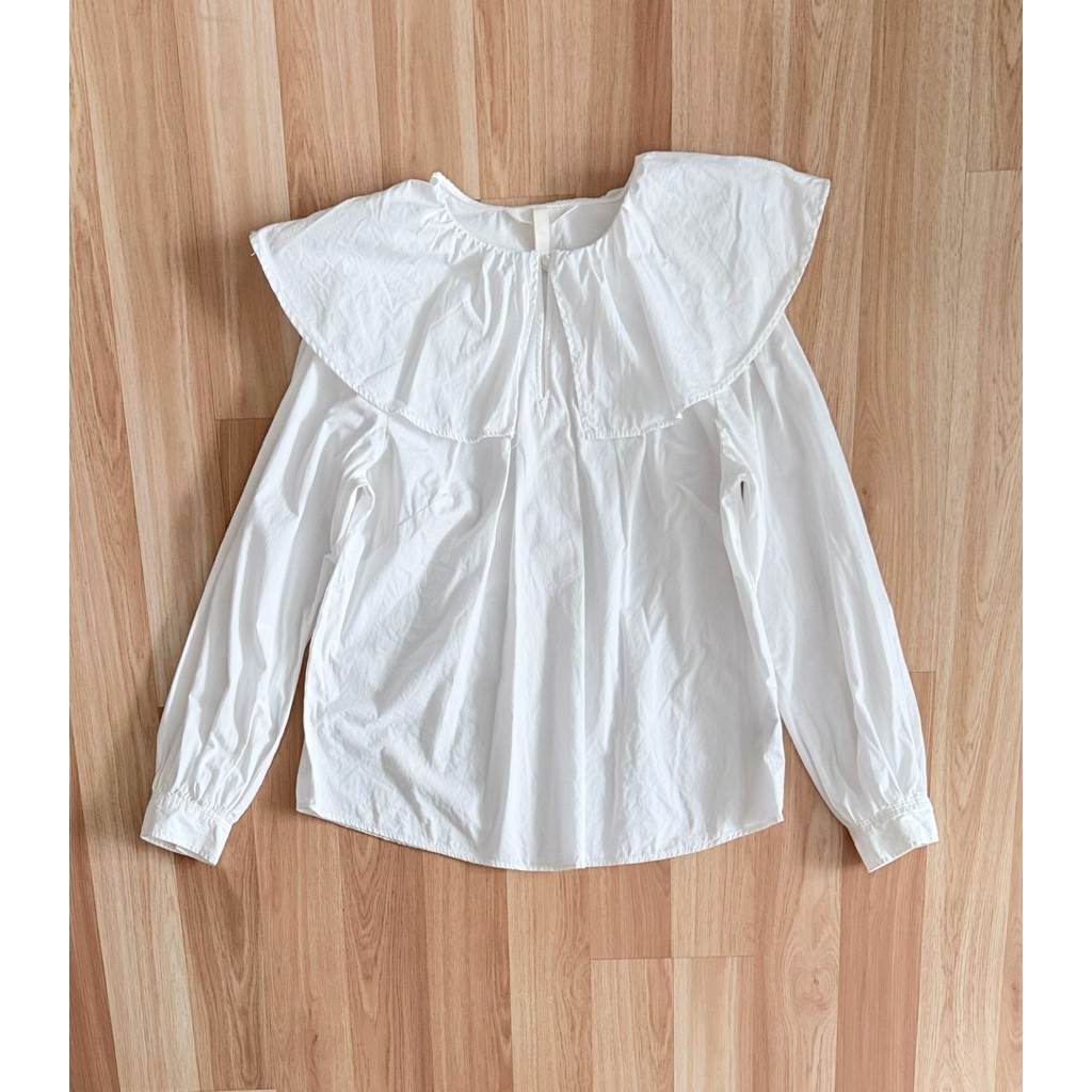 h&m ruffle collar shirt