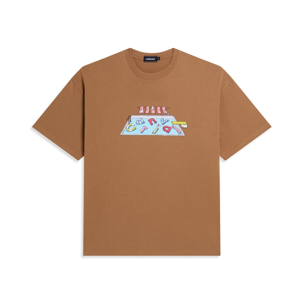CARNIVAL CNVFW25T026BR THE POOL BOXY T-SHIRT BROWN