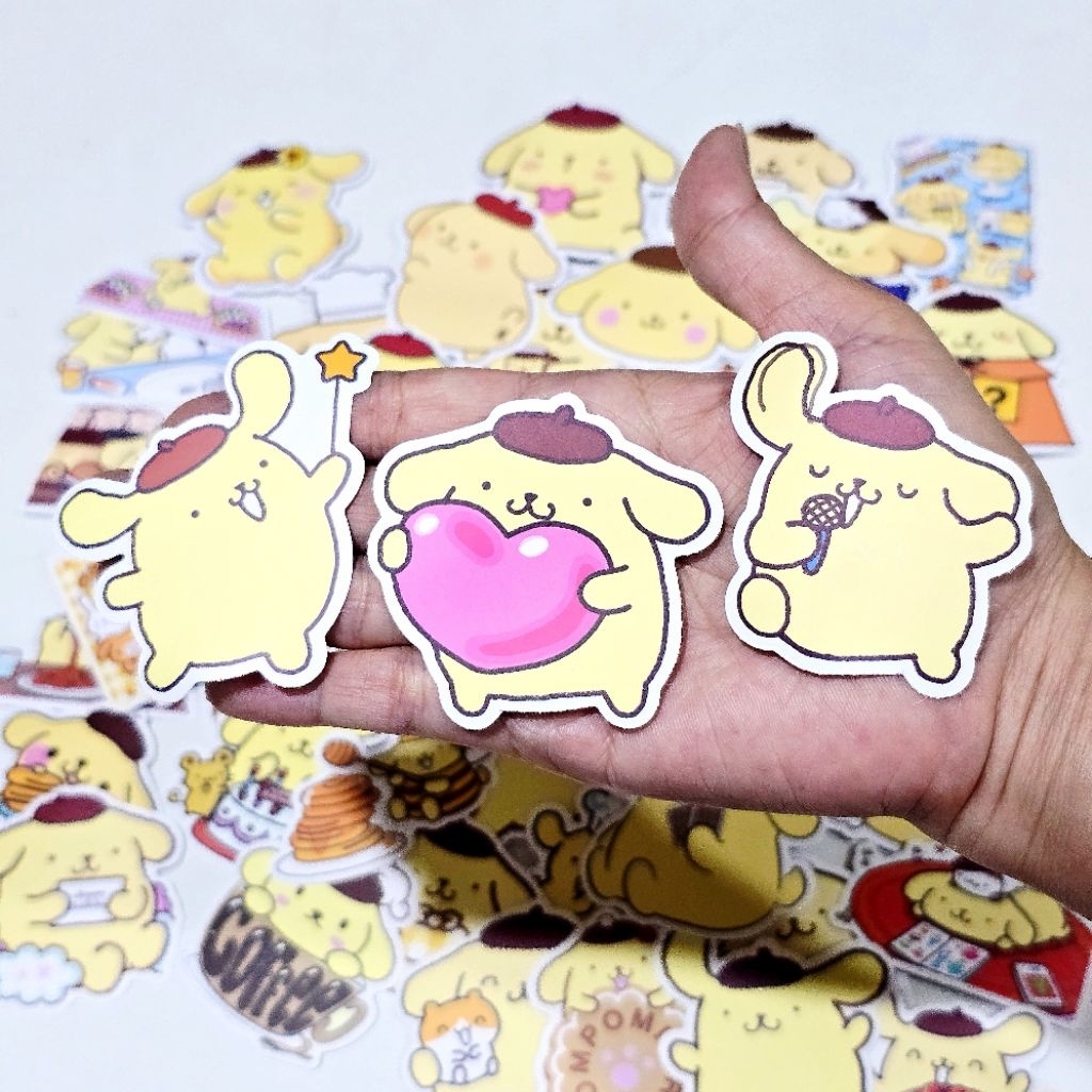 สติ๊กเกอร์ Pompompurin น้องหมา พุดดิ้ง Sanrio น่ารัก pvc ติดแน่น กันน้ำ (50 ชื้น)