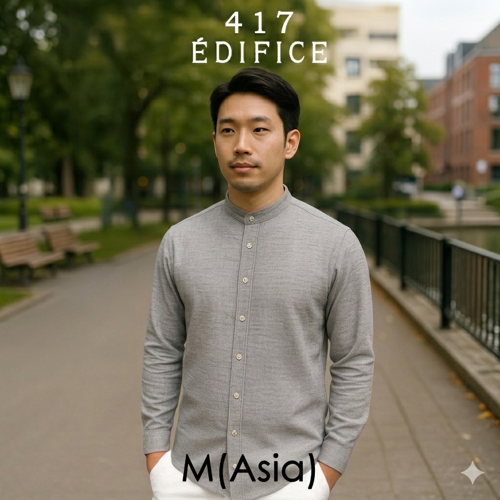 417Edifice - อก 41.5 - Flannel Shirt - เชิ้ตมือสอง - เชิ้ตคอจีน