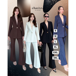 Code 50040 ชุดสูทสีดำ ชุดสูทสีกรม งานป้าย Charrissa