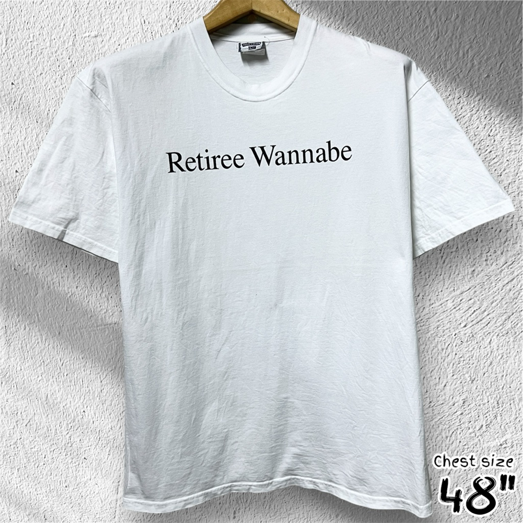 RETIREE WANNABE BY LEE OFFICIAL WHITE T-SHIRT( XL )