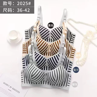2025-ลายทางล่าสุดเสื้อในให้นม ทรง 3D ลายริ้ว ทรงสวย เก็บเนื้อ เปิดให้นมได้ 2 แบบ 36-42BC