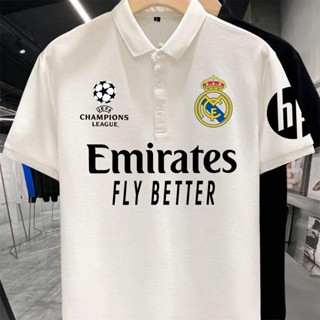 HOT เสื้อโปโล เสื้อเรอัล มาดริด UEFA Champions League footba…