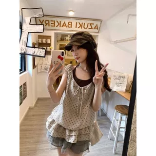 shayne-สลิงสำหรับสุภาพสตรี แขนพอง ลายพิมพ์ ประเภทประกบ ผีเสื้อ รับ ประเภทรุ่น Slim Fit หวาน น่ารัก แฟชั่นฤดูร้อน