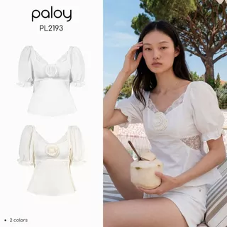 Paloy - PL2193 Emily เสื้อแขนตุ๊กตา หน้าอกแต่งดอกคามิเลีย (Endless Summer)