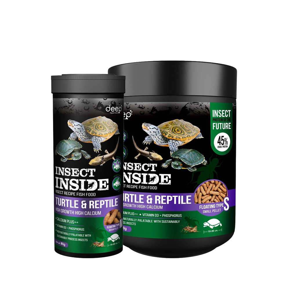 Deep Insect Inside Turtle & Raptile อาหารเต่าโปรตีนสูงจากจิ้งหรีด สำหรับเต่าและสัตว์เลื้อยคลาน