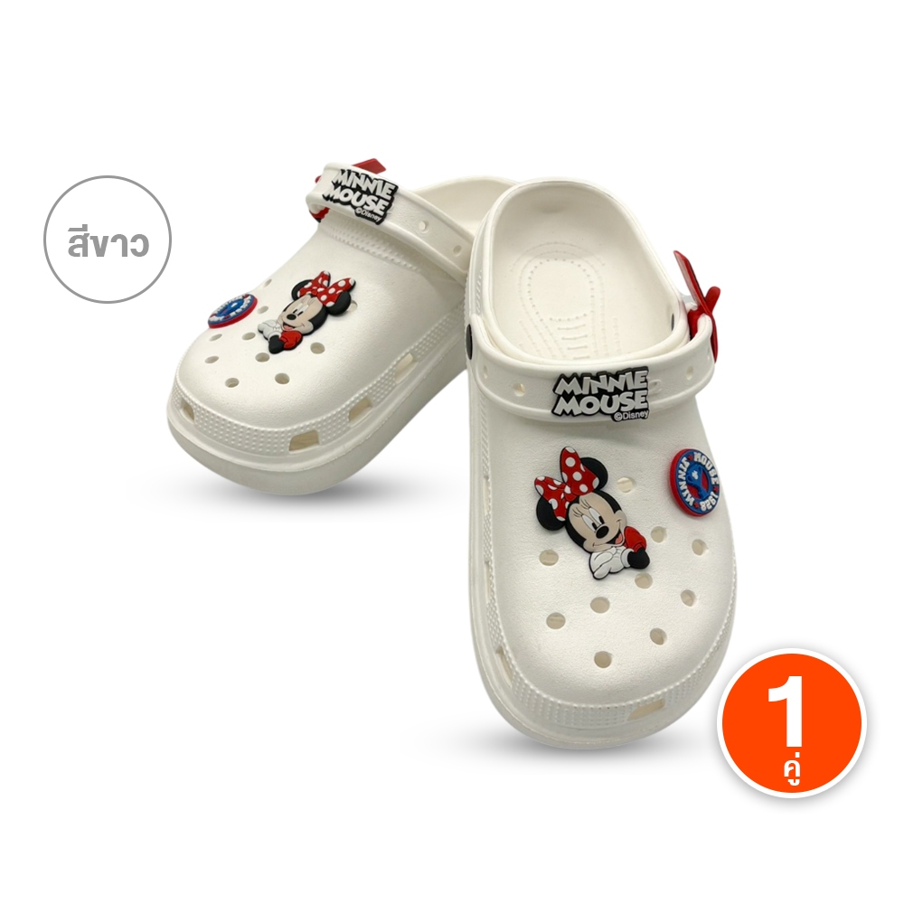 [ของแท้] OPTA Minnie mouse รองเท้าแตะหัวโตผู้หญิง วัสดุยาง EVA พื้นนื่มไส่สบาย ลิขสิทธิ์แท้ 100%
