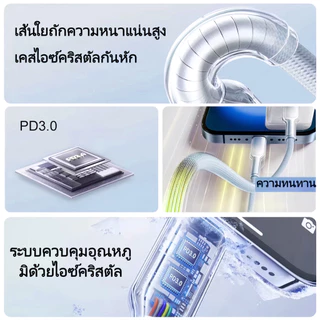 ต้นฉบับ 60วัตต์ สายชาร์จเร็วสำหรับอุปกรณ์ Android Type-C IP Ice คริสตัล ไล่ระดับ ถักเปีย สายชาร์จ Super Fast Chargging