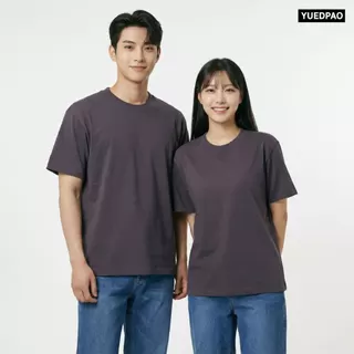 Yuedpao Oversized Timeless 2025+2026 ผ้าหนายับยากรีดง่าย เสื้อยืดทรงหลวม เสื้อยืดเปล่า โอเวอร์ไซส์ Set Dark Tone