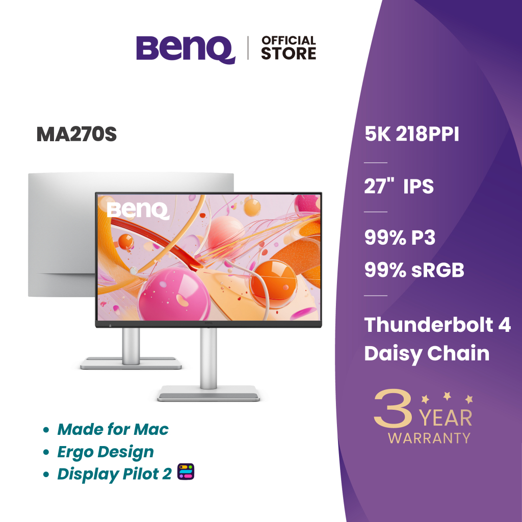 BenQ MA270S 27นิ้ว 5K 99% DCI-P3 Monitor for Macbook (จอภาพสำหรับ Mac)