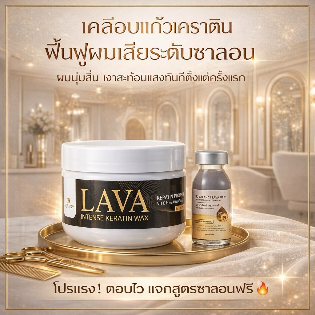 แว็กซ์เงาลาวาเคราติน  คู่ โดสไฮยาหัวเชื้อเคราติน