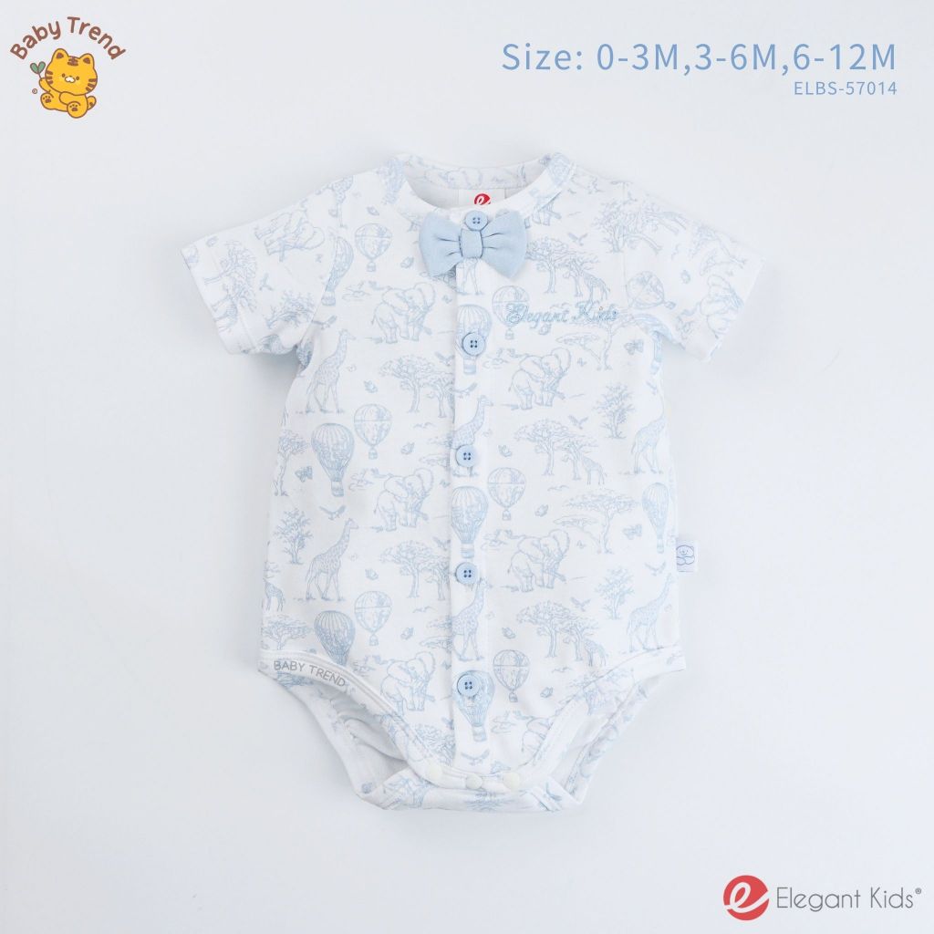 Elegant Kids ชุดเด็กผู้ชาย 0-12 เดือน ชุดบอดี้สูท กระดุมหน้ามีโบว์ ลาย ElegantLand | Babytrend