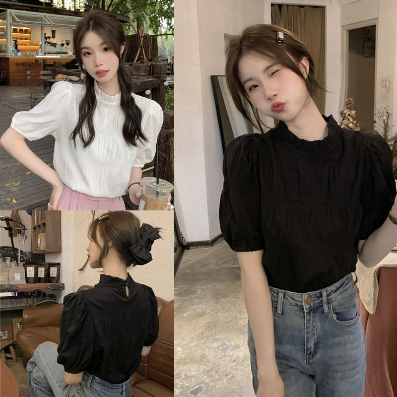 Dahong 💖 w695 เสื้อแขนสั้น ผ้าชีฟอง แฟชั่นฤดูร้อน สําหรับผู้หญิง เสื้อแบบสวยดี เนื้อผ้าดี