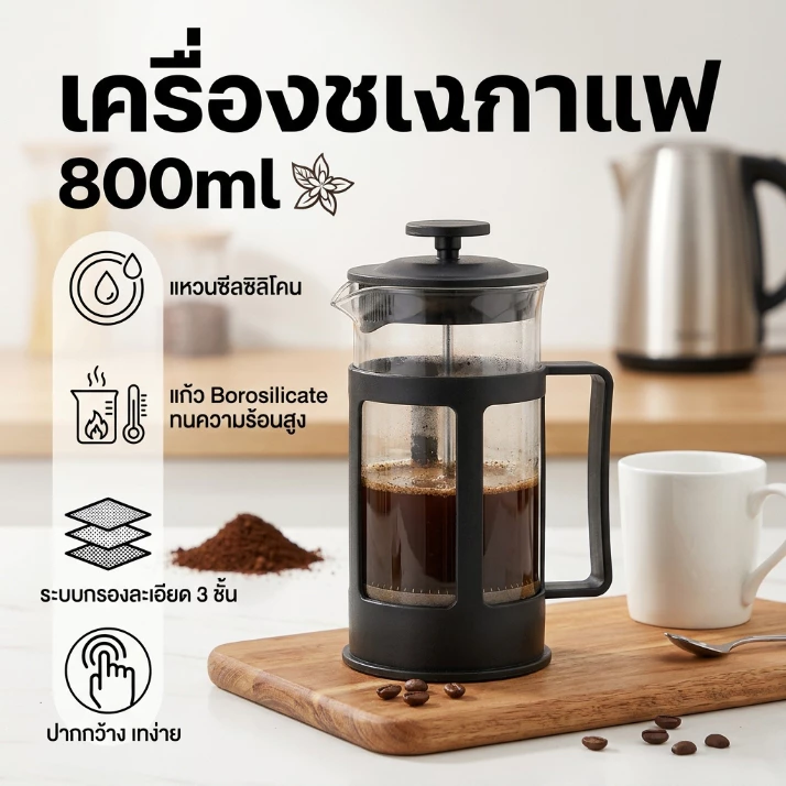 เหยือกชงกาแฟสด ที่ชงกาแฟ french press 350/600ml ใช้ได้กับกาแฟ และชา