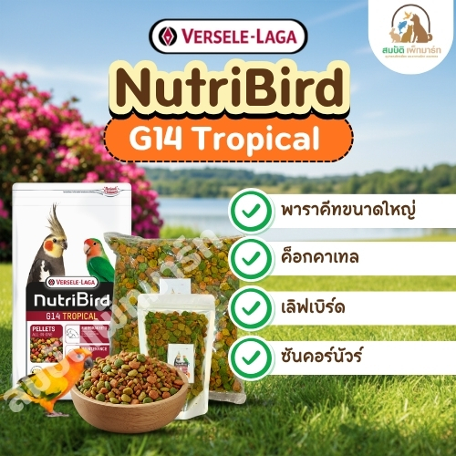 Nutribird G14 Tropical ผลไม้อัดเม็ด อาหารนกแก้ว ขนาดกลางทุกสายพันธุ์