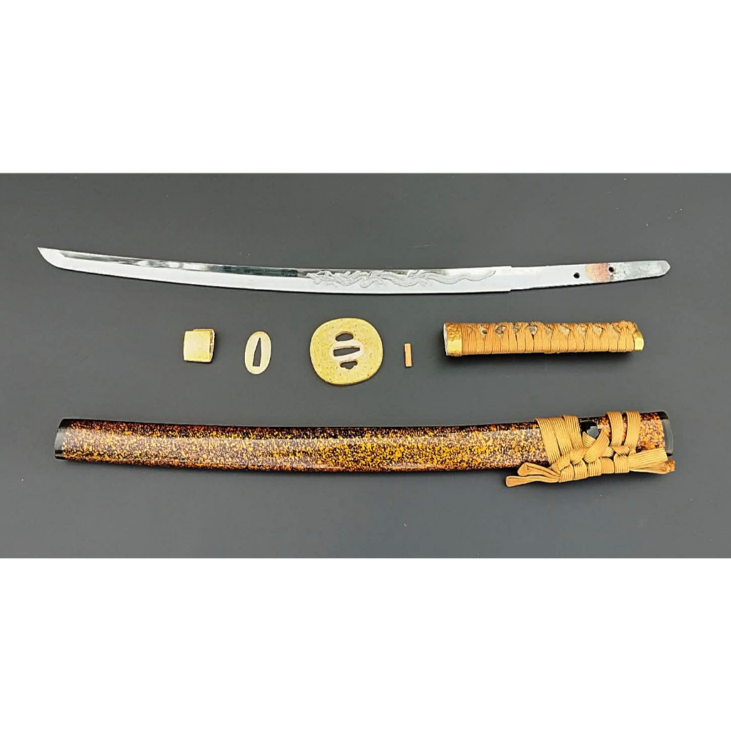 ดาบซามูไร ดาบขนาดกลาง วากิซาชิ (Wakizashi) ใบดาบโลหะไม่มีคม ยาว69cm. มือสองจากญี่ปุ่น Iaito sword