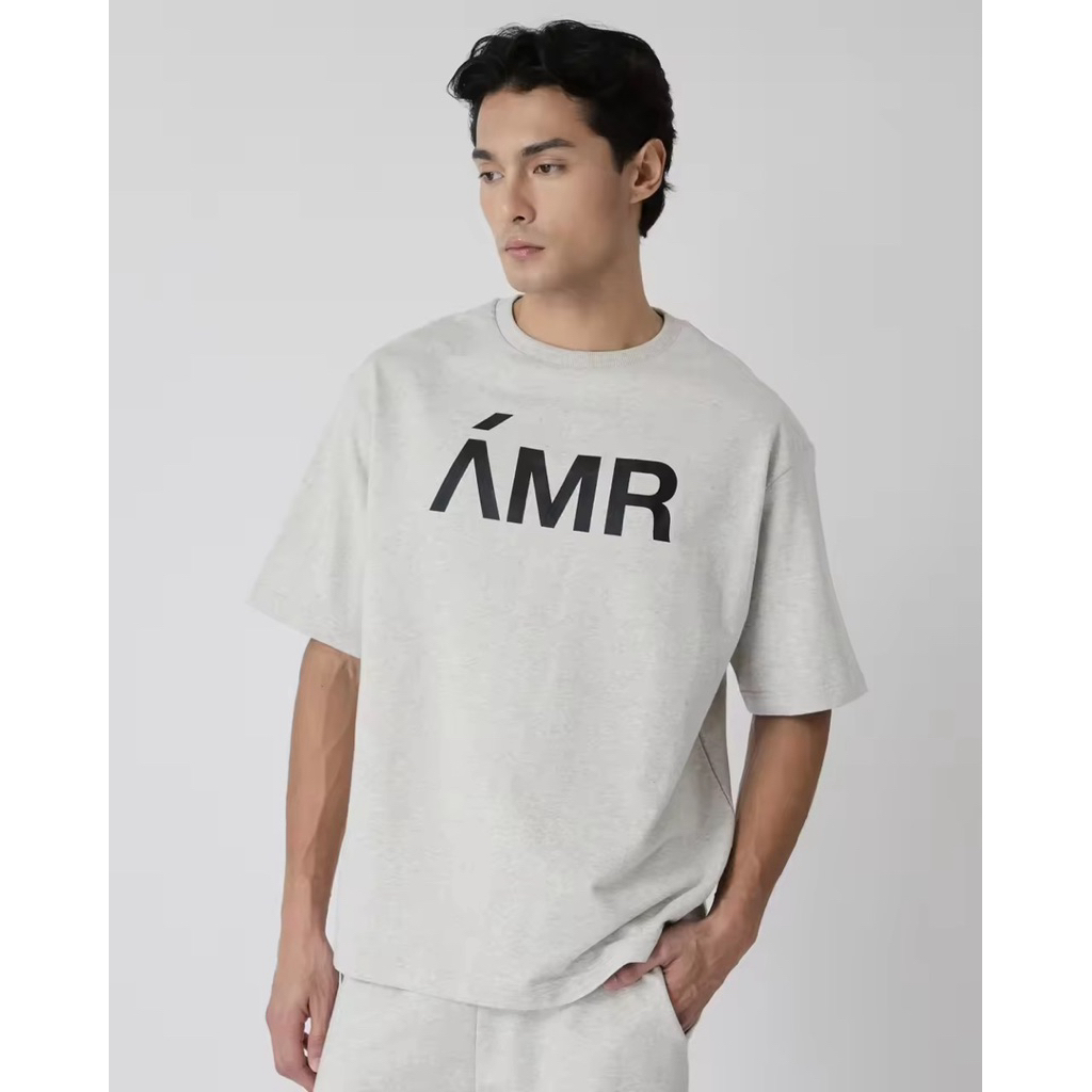 ส่งต่อ🩶 AMR DE SAISON ( AIMER ) - French Terry AMR Logo T-shirt เสื้อยืดโอเวอร์ไซส์ สกรีนลาย