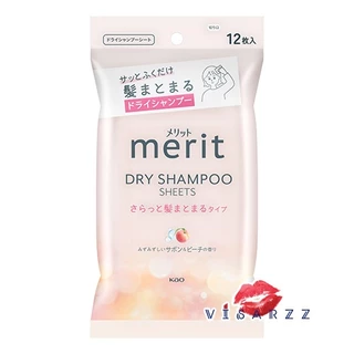 (Live 40%) Kao Merit Dry Shampoo Spray 130g / Sheet / Peach / Kids 12 แผ่น ดรายแชมพู แชมพูสระผมแบบแห้ง ไม่ต้องล้างออก