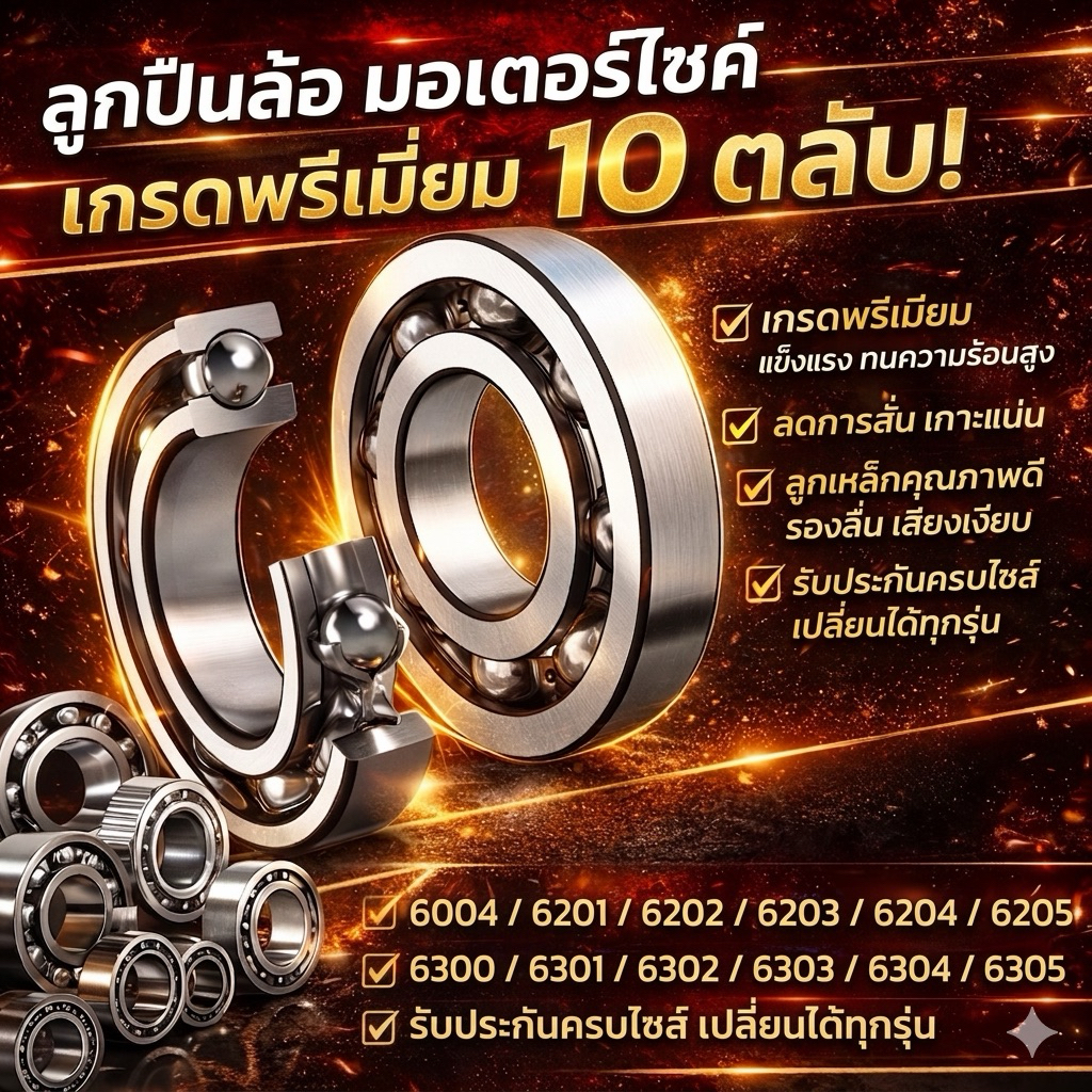 ลูกปืนล้อ NSX (ชุดละ 10 ตลับ) เบอร์ 6004 / 6200 /6201 / 6202 / 6203 / 6204 / 6205/ 6300 / 6301 / 6302 / 6303/ 6304/ 6305