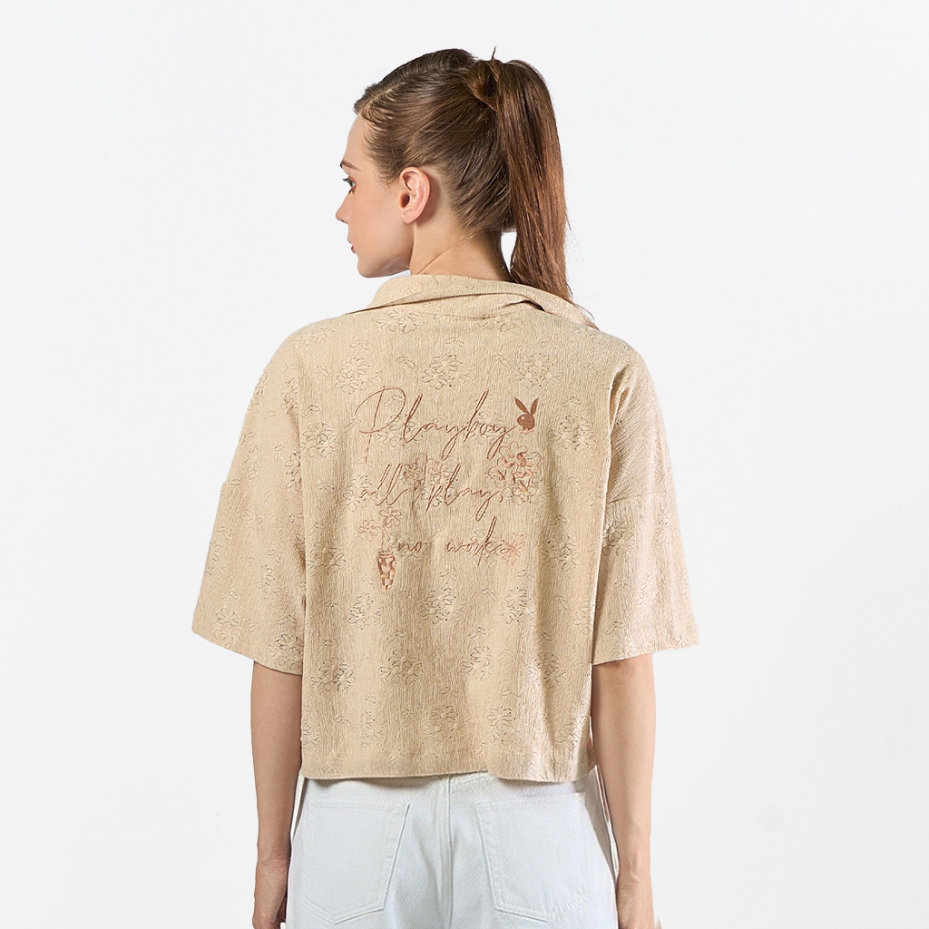 PLAYBOY BLOOMING EASE   เสื้อผ้าผู้หญิง/เสื้อ/เสื้อเชิ้ตสีน้ำเงิน รุ่น P1WT262SF007BL