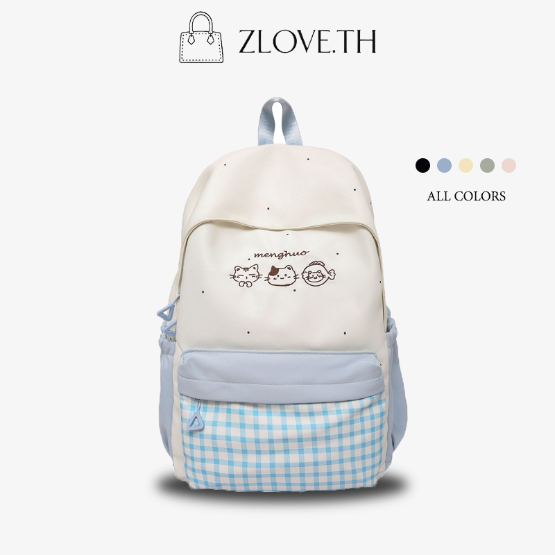 ZLOVE กระเป๋าเป้ กระเป๋าสะพายคู่ สไตล์เกาหลี นักเรียน กันน้ำ ความจุสูง มีให้เลือก 5 สี
