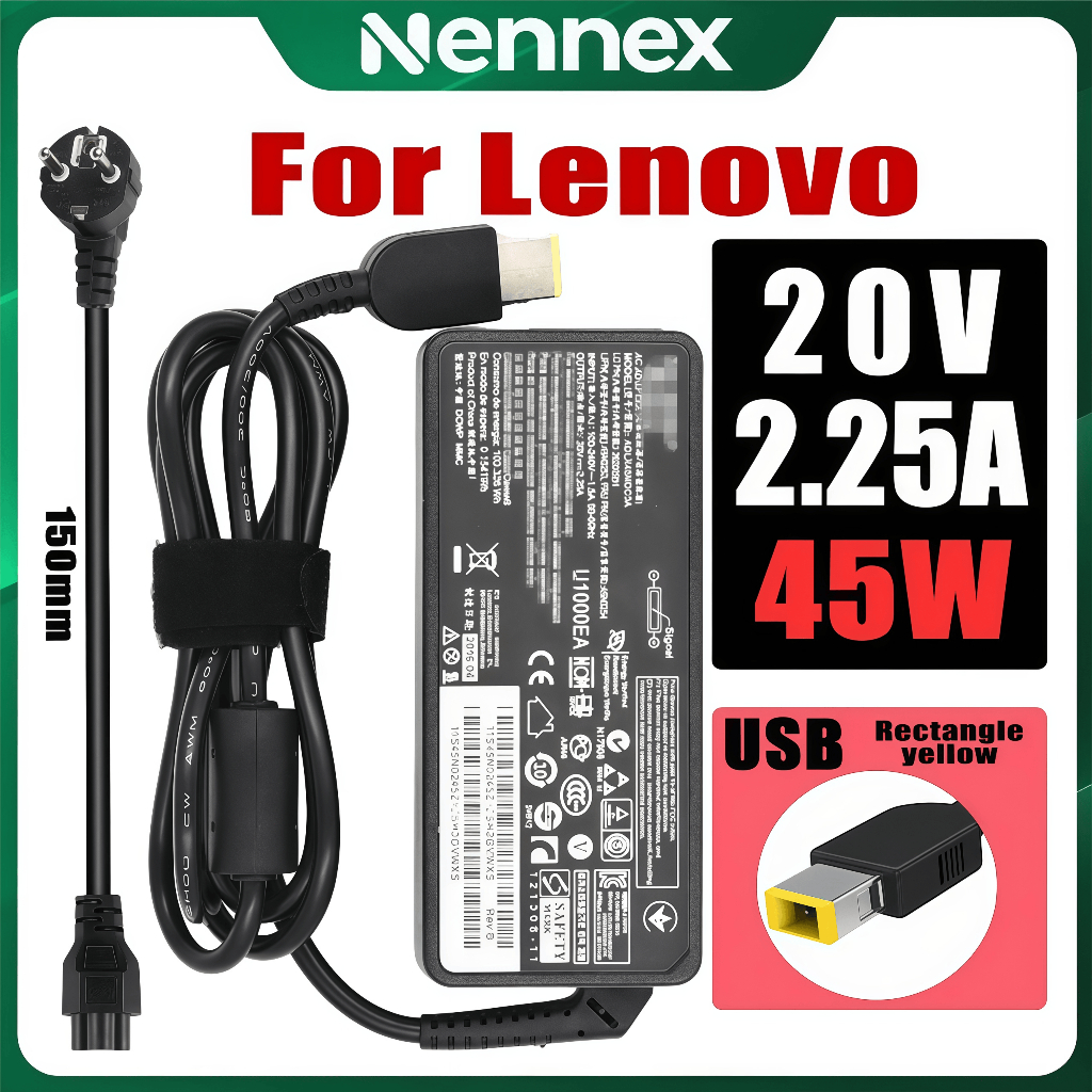 อะแดปเตอร์สายชาร์จ USB Lenovo 45W 20v 2.25a ชาร์จคอมพิวเตอร์ โน๊ตบุ๊ค อะแดปเตอร์ชาร์จแล็ปท็อป Lenovo